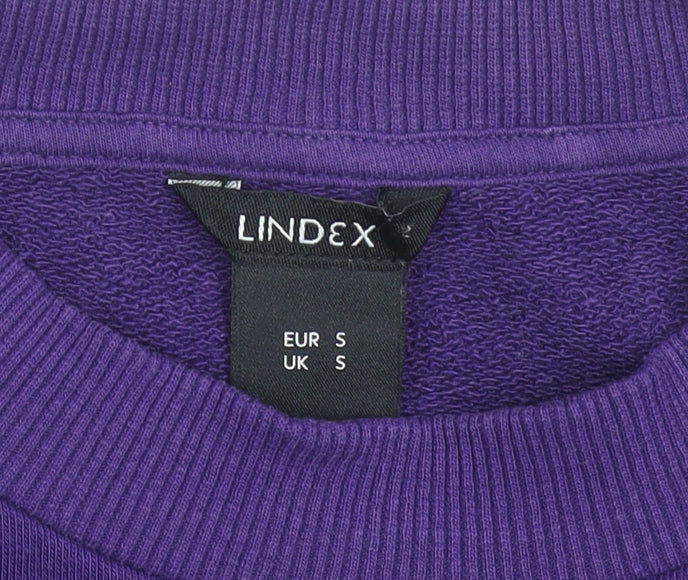 Lindex Women's Purple Puff Sleeve Sweatshirt Size S
