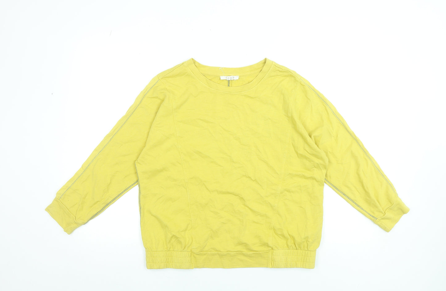 White Stuff Women's Yellow Cotton Pullover Sweatshirt UK 8