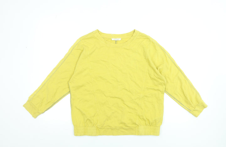 White Stuff Women's Yellow Cotton Pullover Sweatshirt UK 8