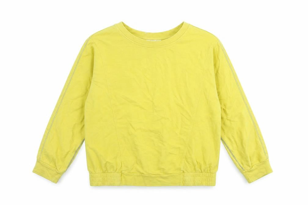 Front view of White Stuff Women's Yellow Cotton Pullover Sweatshirt UK 8