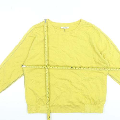 White Stuff Women's Yellow Cotton Pullover Sweatshirt UK 8