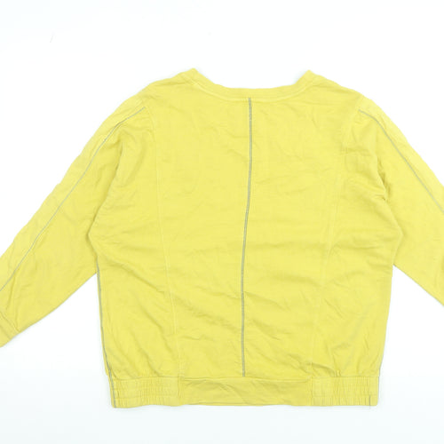 White Stuff Women's Yellow Cotton Pullover Sweatshirt UK 8