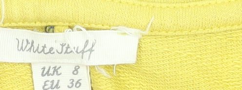 White Stuff Women's Yellow Cotton Pullover Sweatshirt UK 8