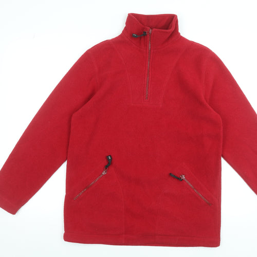 NX Sport Men's Red Fleece 1/4 Zip Pullover Sweatshirt Size S