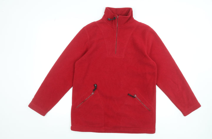 NX Sport Men's Red Fleece 1/4 Zip Pullover Sweatshirt Size S