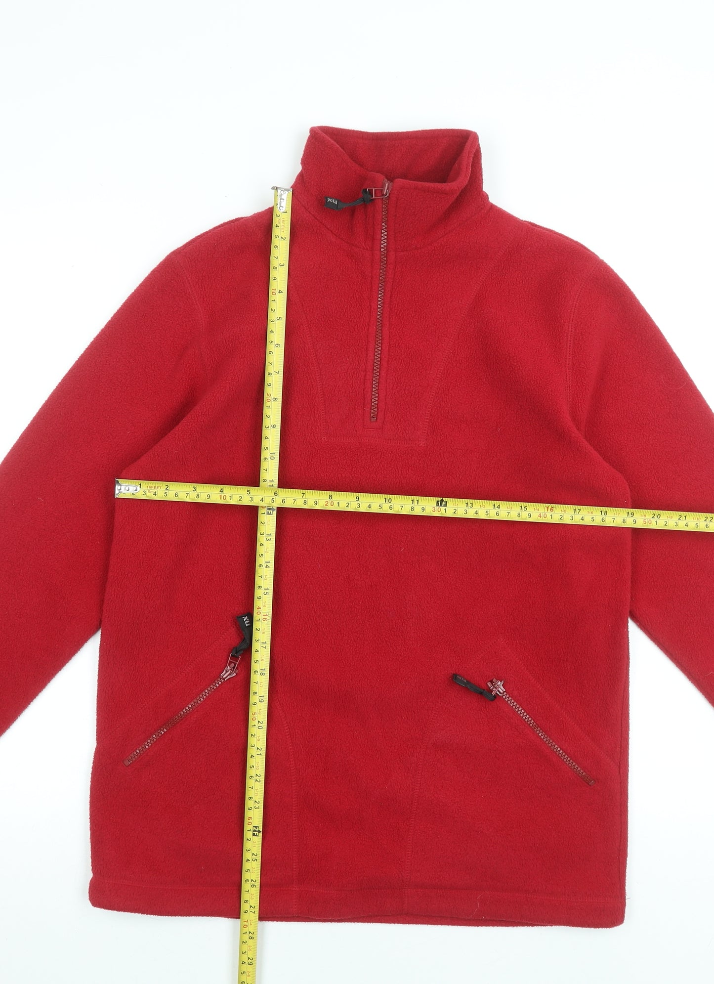 NX Sport Men's Red Fleece 1/4 Zip Pullover Sweatshirt Size S