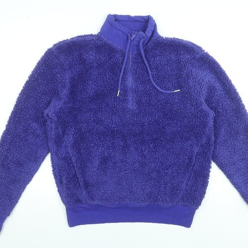 Marks and Spencer Women Purple 1/2 Zip Fleece Sweatshirt Size 14