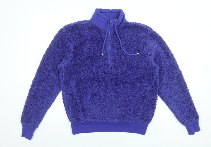 Marks and Spencer Women Purple 1/2 Zip Fleece Sweatshirt Size 14