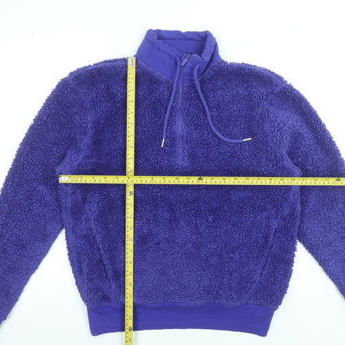 Marks and Spencer Women Purple 1/2 Zip Fleece Sweatshirt Size 14