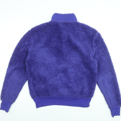 Marks and Spencer Women Purple 1/2 Zip Fleece Sweatshirt Size 14