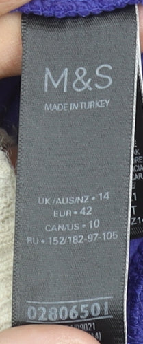 Marks and Spencer Women Purple 1/2 Zip Fleece Sweatshirt Size 14