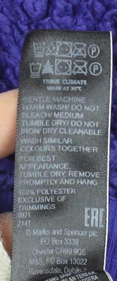 Marks and Spencer Women Purple 1/2 Zip Fleece Sweatshirt Size 14
