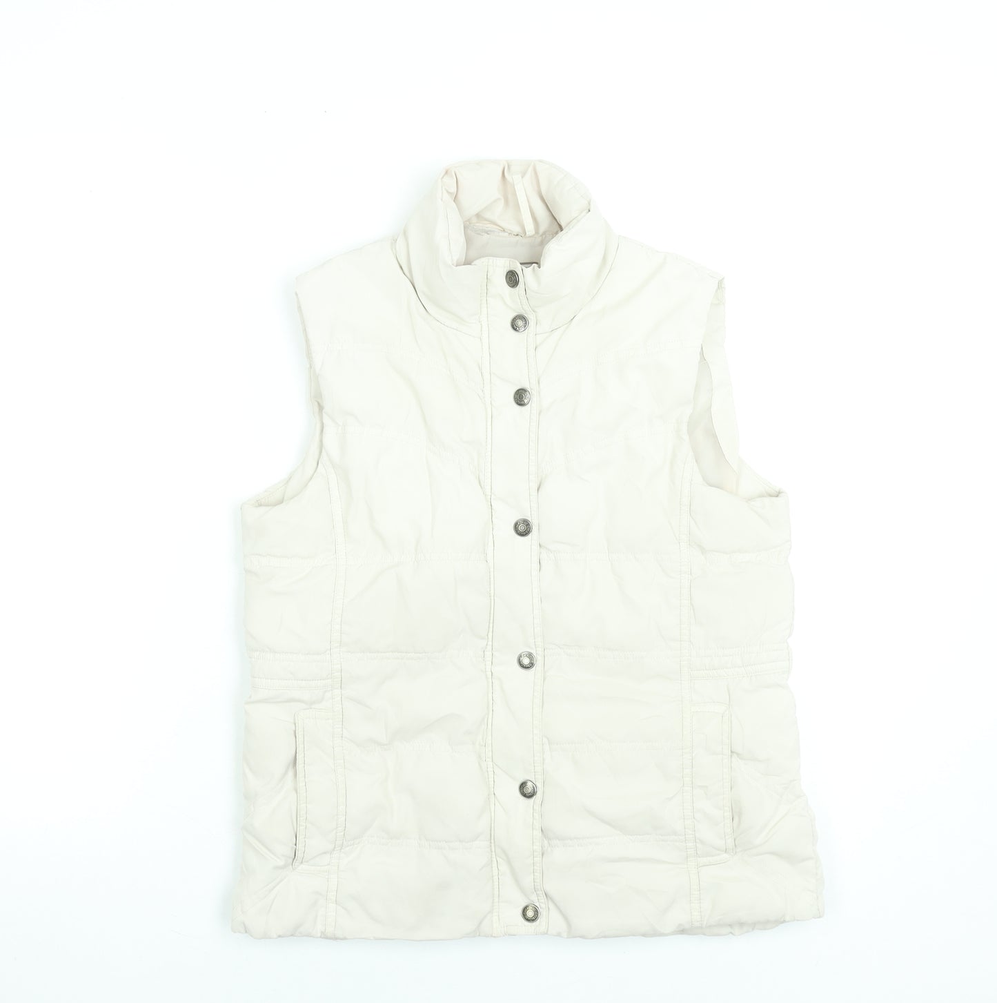 Cherokee Women’s Ivory Puffer Waistcoat Gilet Size 12 Polyester