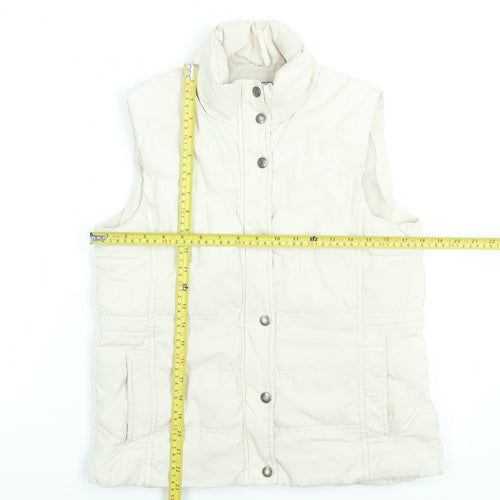 Cherokee Women’s Ivory Puffer Waistcoat Gilet Size 12 Polyester