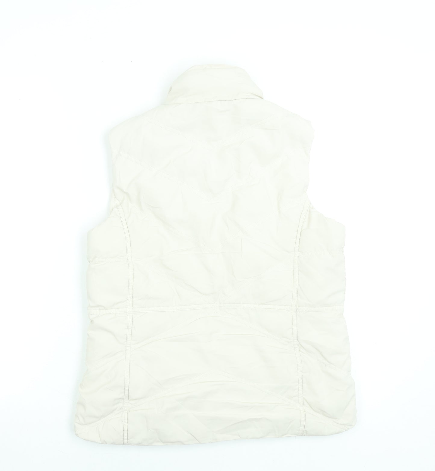 Cherokee Women’s Ivory Puffer Waistcoat Gilet Size 12 Polyester
