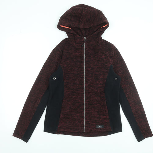 Next Womens Red Hooded Full Zip Fleece Jacket Size 10
