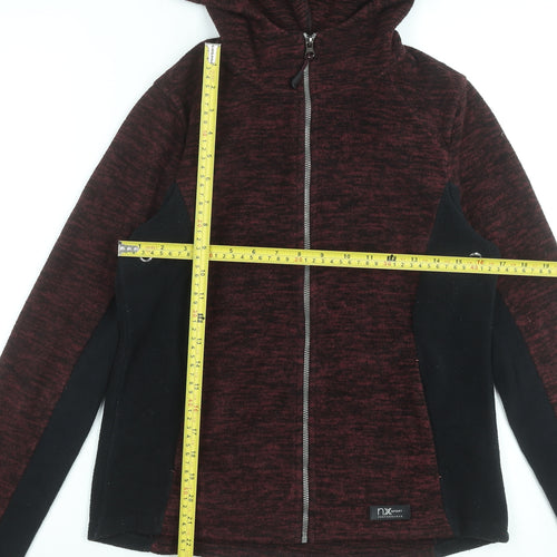 Next Womens Red Hooded Full Zip Fleece Jacket Size 10