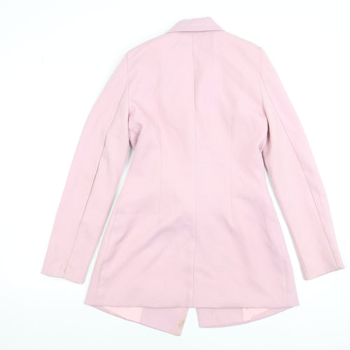 In The Style Women Pink Size 6 Blazer Dress Long Sleeve Button