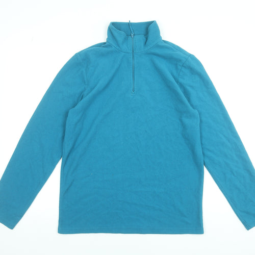 Mountain Warehouse Women Blue Fleece 1/2 Zip Pullover Sweatshirt Size S