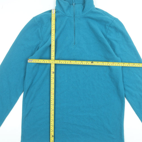 Mountain Warehouse Women Blue Fleece 1/2 Zip Pullover Sweatshirt Size S