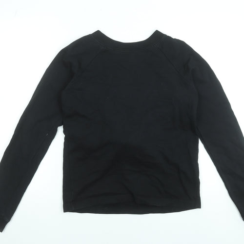 AllSaints Women's Black XS Tie Front Cotton Sweatshirt