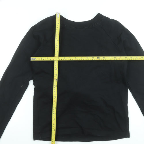 AllSaints Women's Black XS Tie Front Cotton Sweatshirt