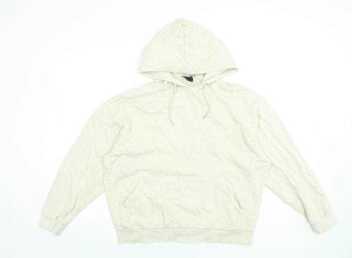 ASOS Design Womens Beige Pullover Hoodie Size S Cotton Blend Casual
