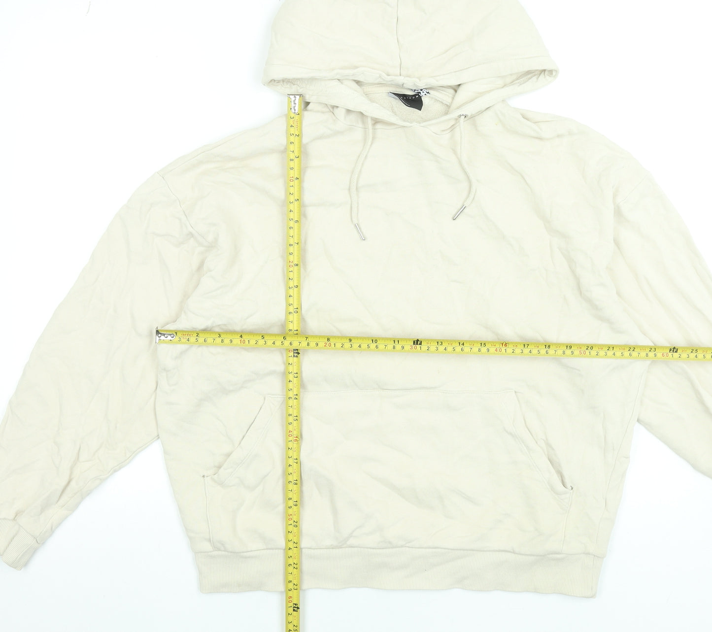 ASOS Design Womens Beige Pullover Hoodie Size S Cotton Blend Casual