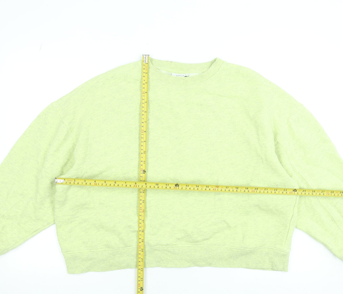 Topshop Womens Green Small Pullover Sweatshirt Jumper Casual