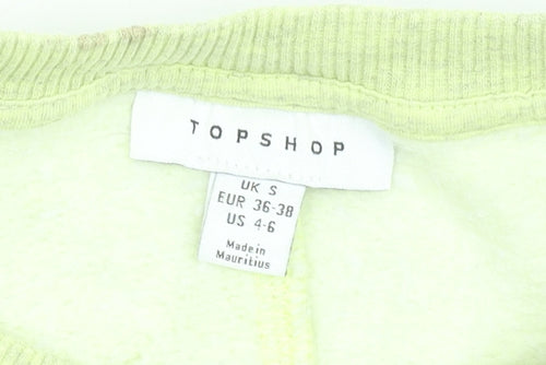 Topshop Womens Green Small Pullover Sweatshirt Jumper Casual
