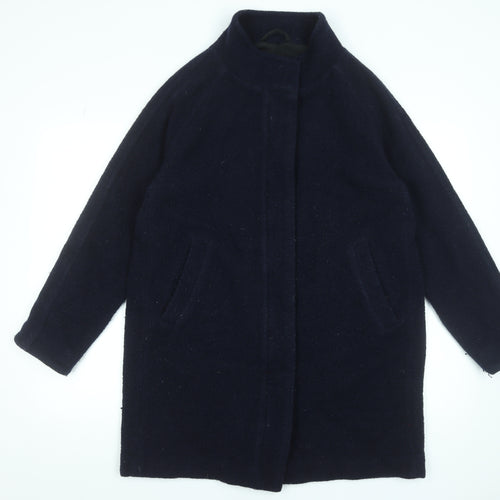 Rohan Womens Black Wool Long Overcoat Size 14 Lined Classic Style