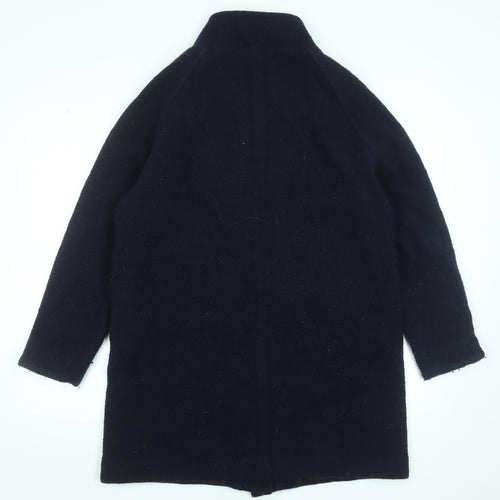 Rohan Womens Black Wool Long Overcoat Size 14 Lined Classic Style