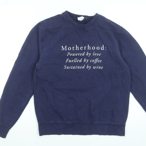 Ellie Ellie Women's Navy Blue Medium Pullover Sweatshirt 'Motherhood' Graphic