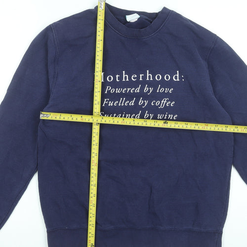 Ellie Ellie Women's Navy Blue Medium Pullover Sweatshirt 'Motherhood' Graphic