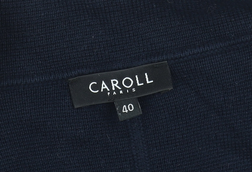 Caroll Women Blue Long Cotton Coatigan Size 12 Single-Breasted