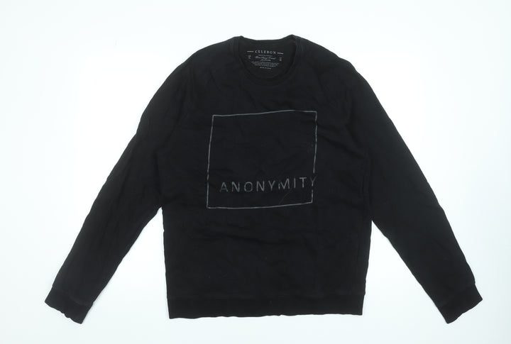 Celebon Men's Black XL Crew Neck Graphic Sweatshirt