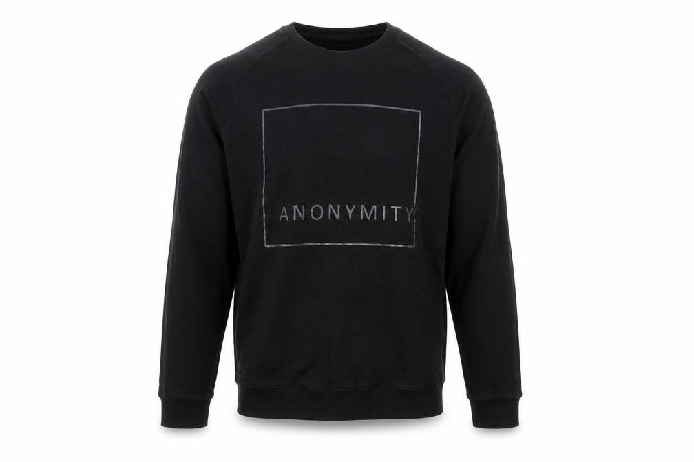 Front view of Celebon Men's Black XL Crew Neck Graphic Sweatshirt