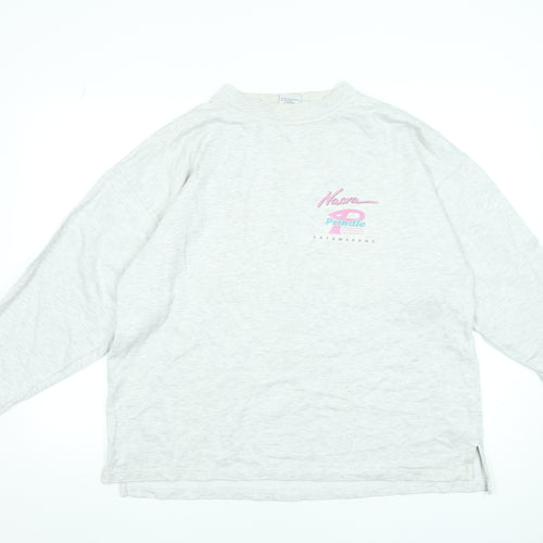US Basic Womens Grey XL Retro Nautical Long Sleeve T-Shirt