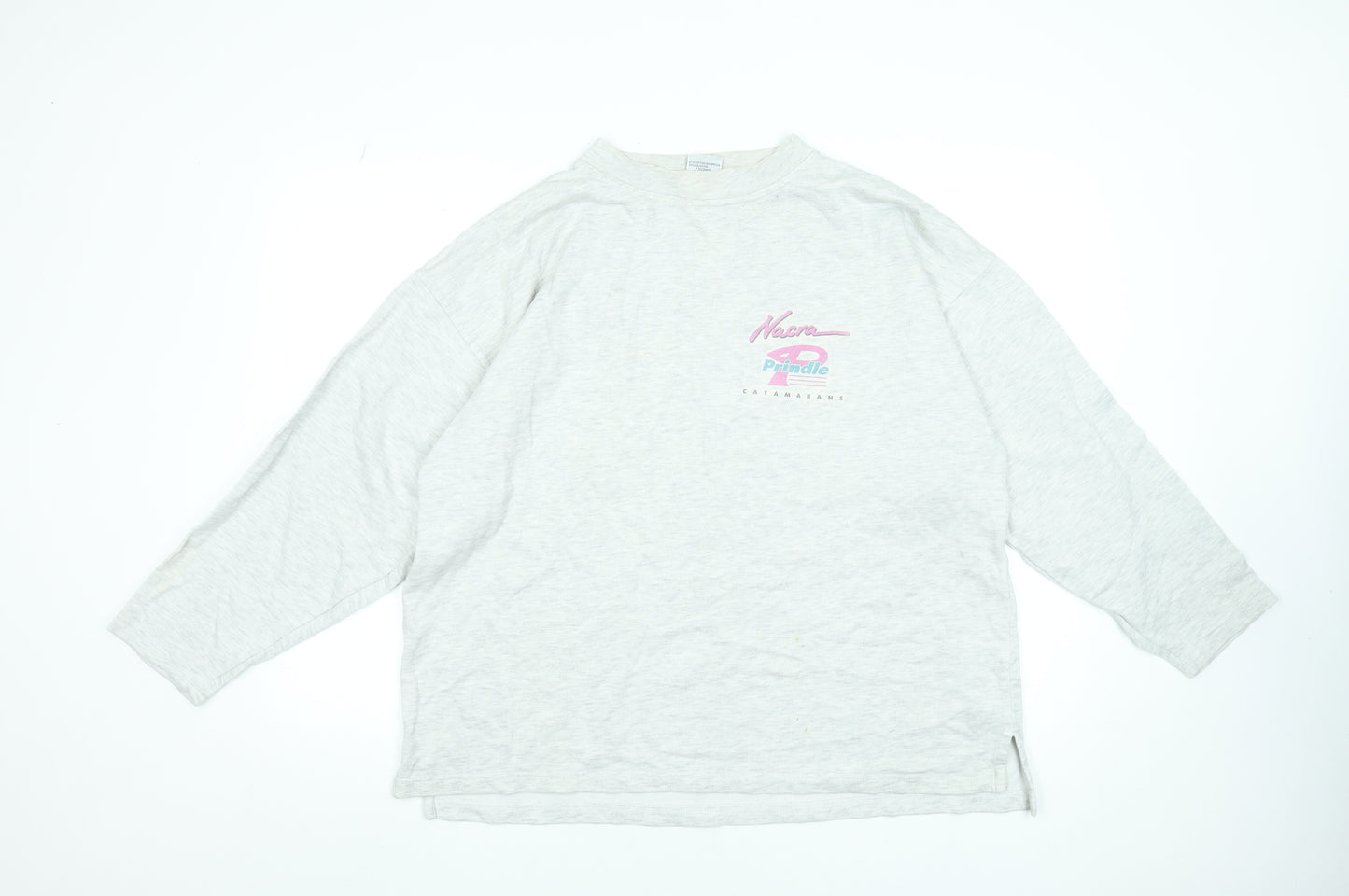 US Basic Womens Grey XL Retro Nautical Long Sleeve T-Shirt