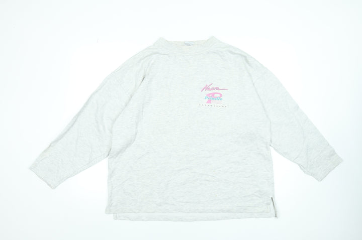 US Basic Womens Grey XL Retro Nautical Long Sleeve T-Shirt