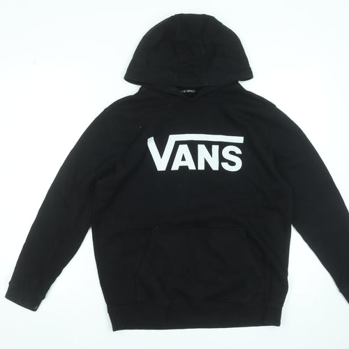 Vans Boys Black XL Pullover Hoodie with Logo Print