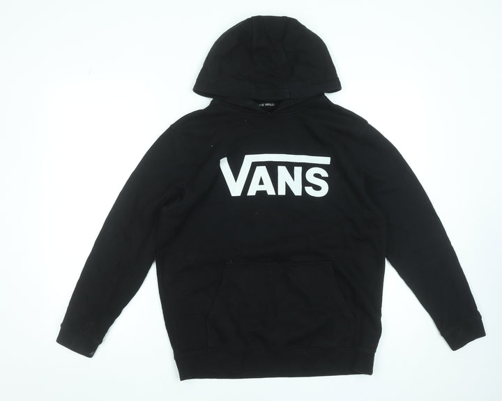 Vans Boys Black XL Pullover Hoodie with Logo Print