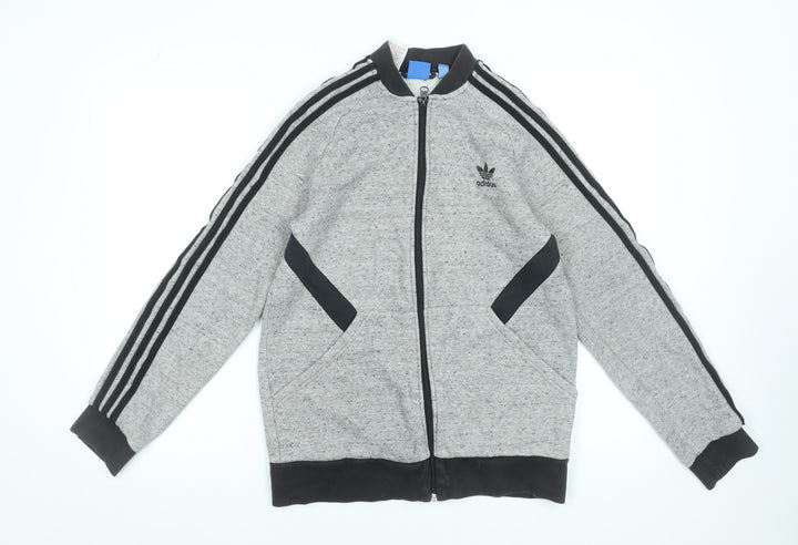 Adidas Teens Grey Full Zip Sweatshirt XL Sports Logo Jacket