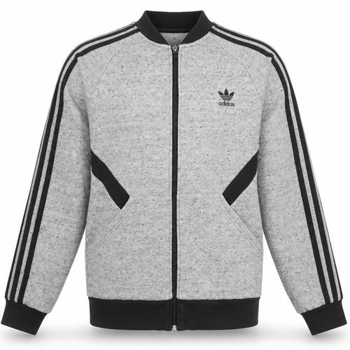 Adidas Teens Grey Full Zip Sweatshirt XL Sports Logo Jacket