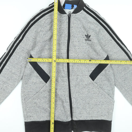 Adidas Teens Grey Full Zip Sweatshirt XL Sports Logo Jacket