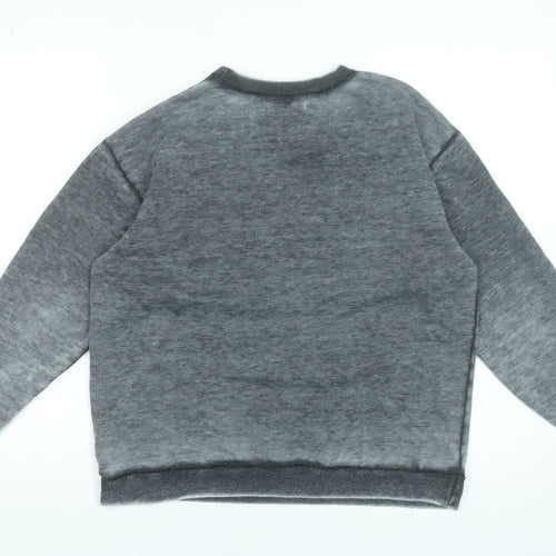 Sitting At Star Women's Grey Pullover Sweatshirt Size S Aztec Print