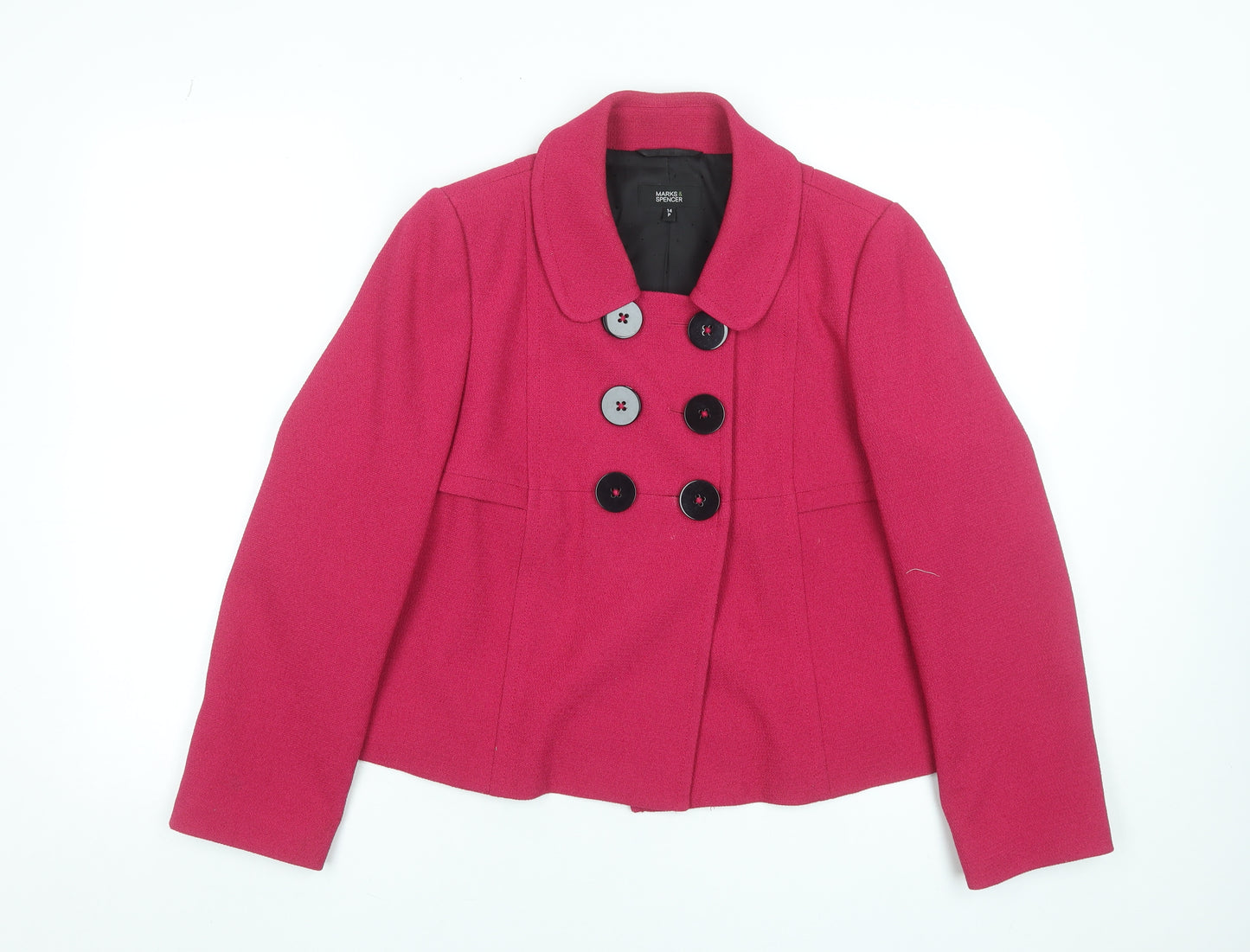 Marks and Spencer Women’s Pink Petite Double Breasted Short Jacket UK 14