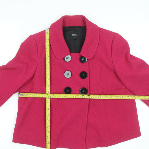 Marks and Spencer Women’s Pink Petite Double Breasted Short Jacket UK 14