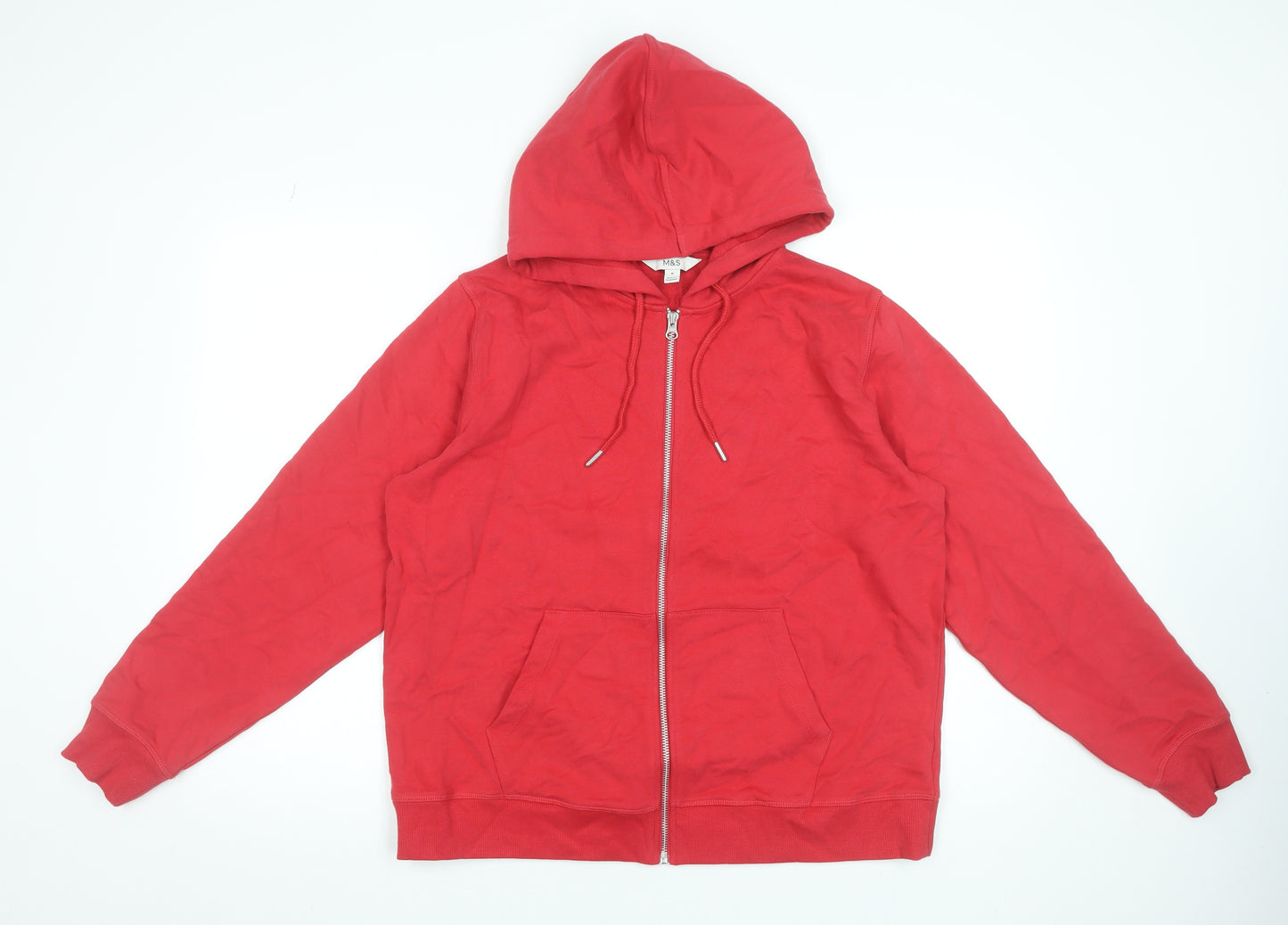 Marks and Spencer Women Red Full Zip Hoodie Medium
