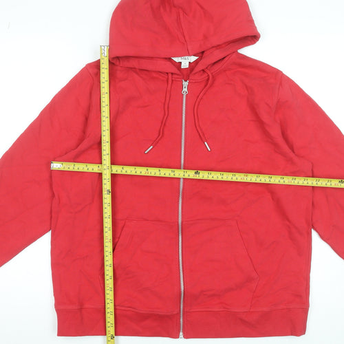 Marks and Spencer Women Red Full Zip Hoodie Medium